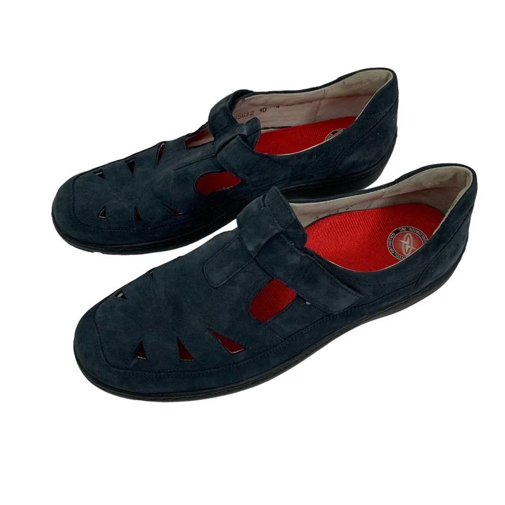 Aetrex Lynco Mens Sandals 6.5 Blue‎ Orthotic Arch Support Comfort Walking Casual